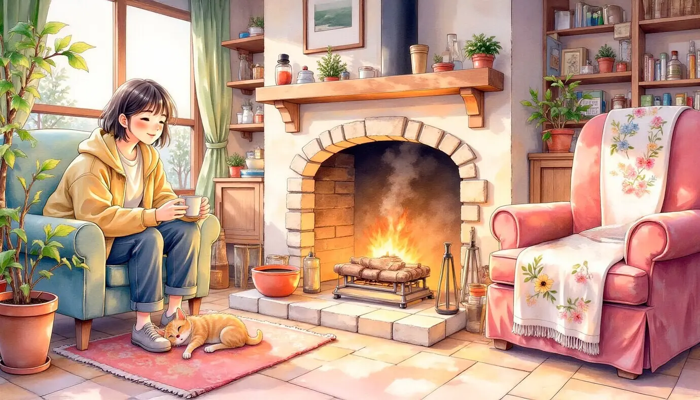 Gemütlicher Winterabend am Kamin