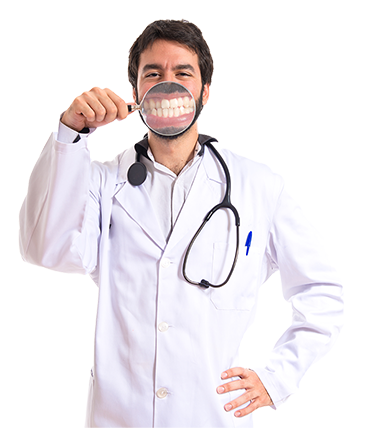 doctor-with-magnifying-glass-white-background